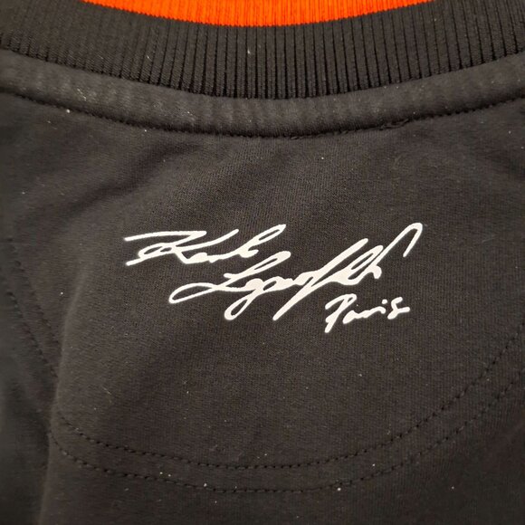 Karl Lagerfeld Paris Black & Red Zip-Up Jacket S Full-zip  Signature logo patch - Picture 8 of 8